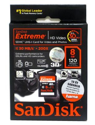 Sandisk 8GB Extreme VideoHD SDHC memóriakártya