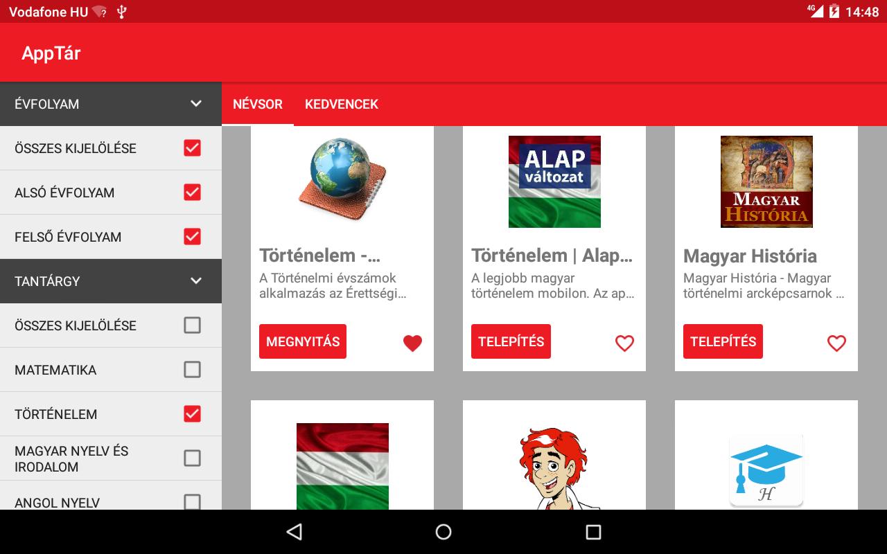Szûrhetünk tantárgy és évfolyam szerint is!