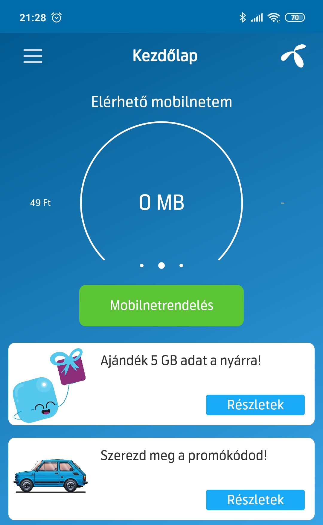 Az aktiváláshoz MyTelenor appra lesz szükség!