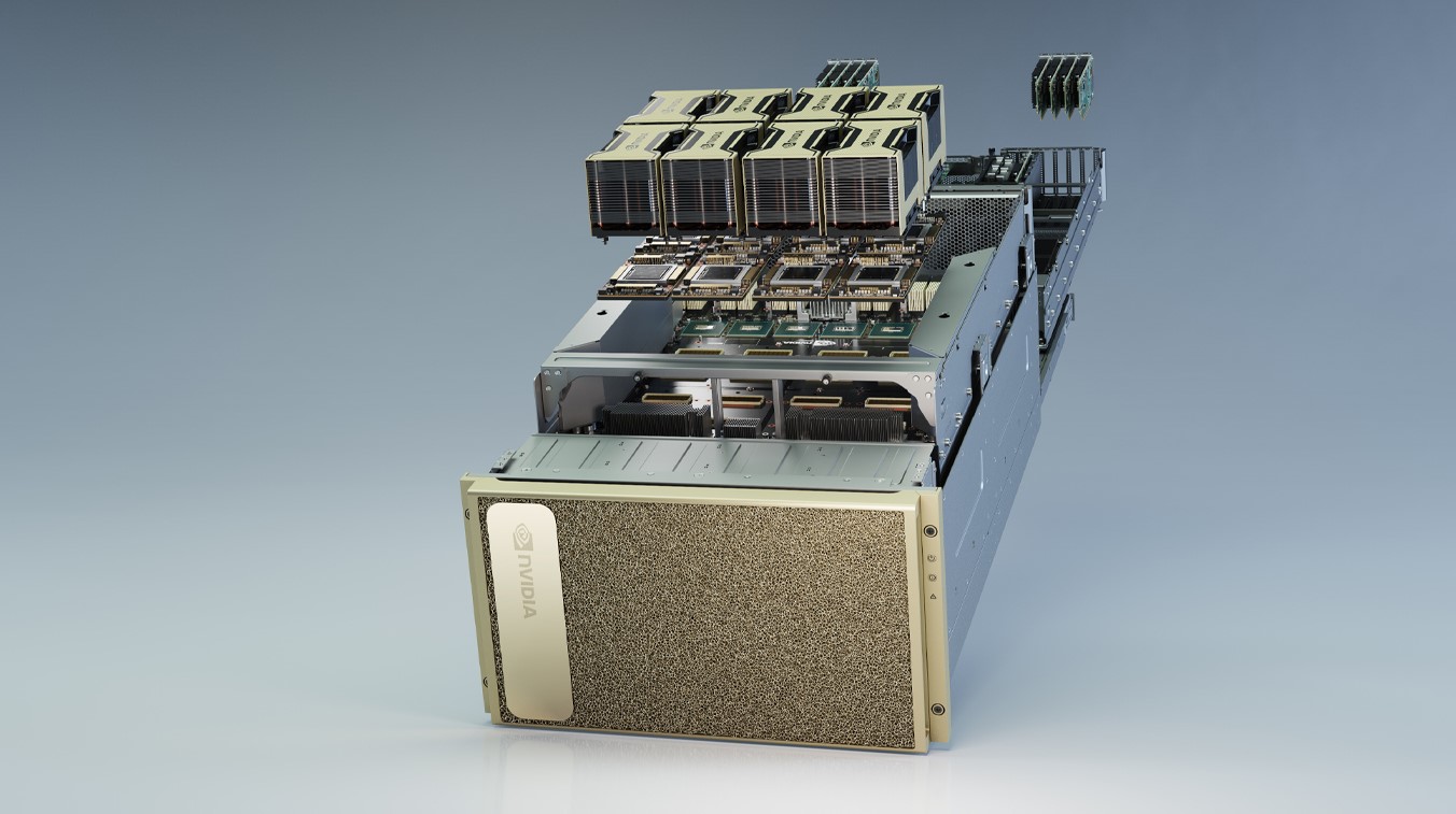 Adatközpont A100 egy sor A100-as GPU-val
