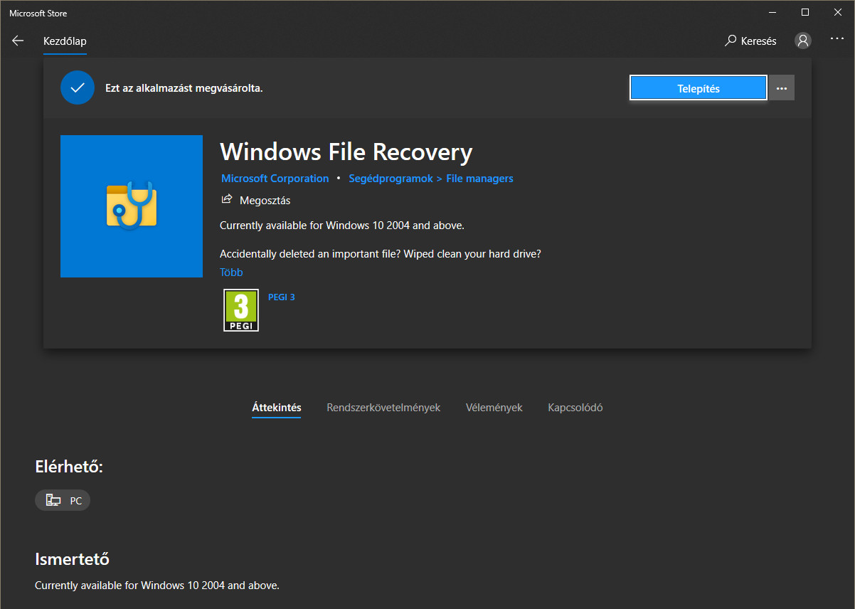 Már elérhetõ a Microsoft Store-ban