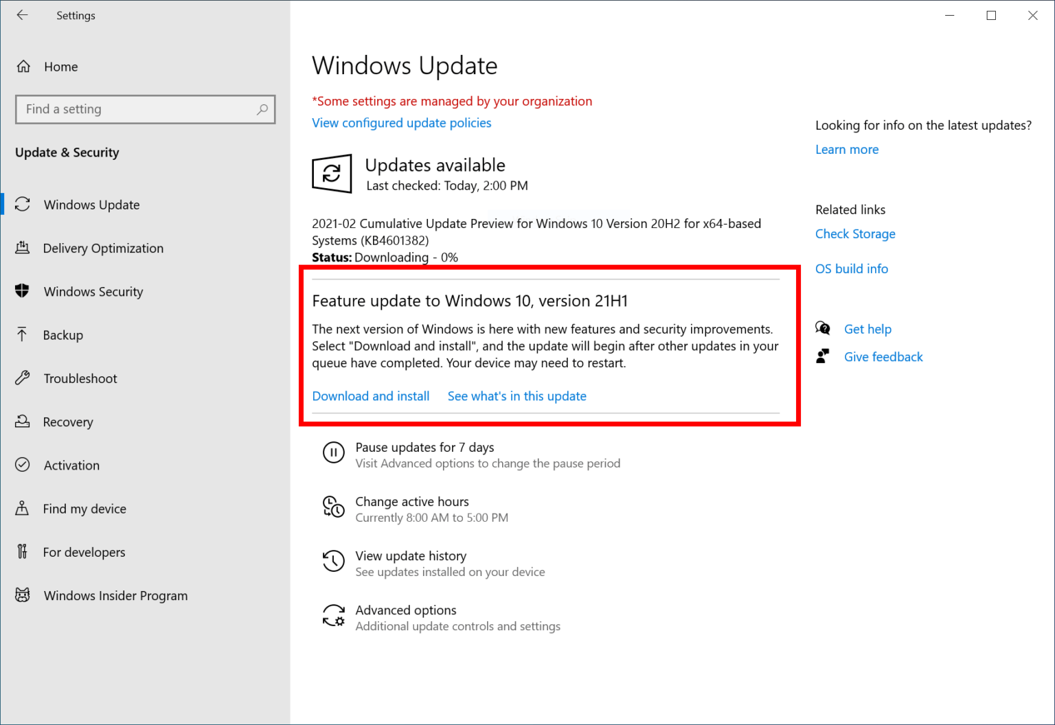 A windows Update menüben csak pár kattintás a frissítés.