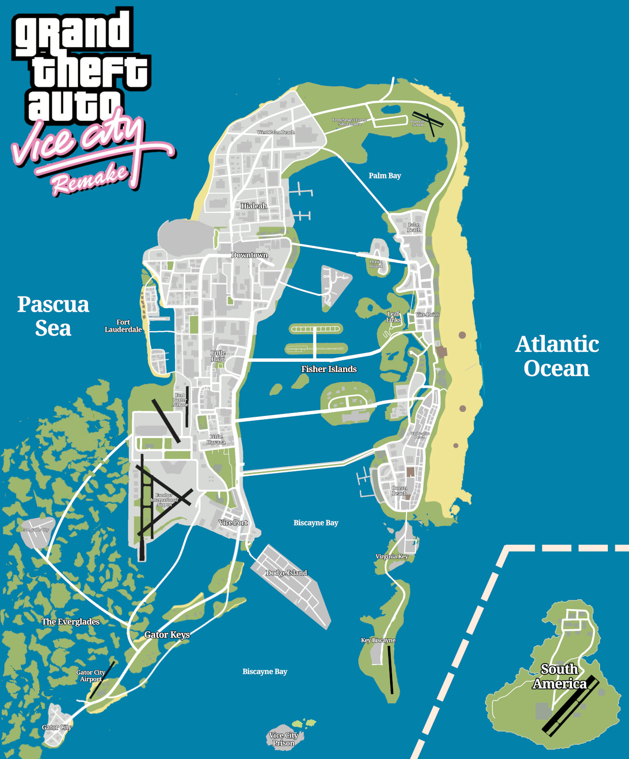 Rajongói térkép a rajongói Vice City remake-hez.