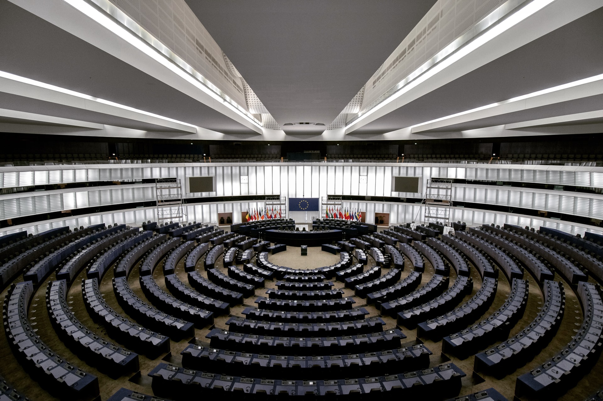 Az Európai Parlament ülésterme.