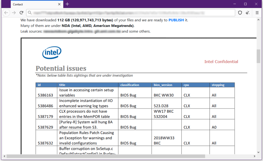 112GB, az len az Intel, az AMD s az American Megatrends bizalmas adataival.