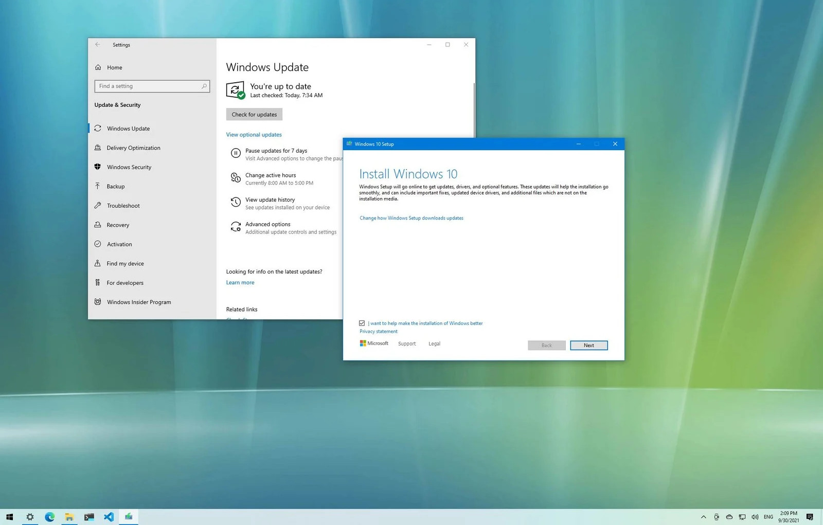 Az Update Assistant akkor jön a képbe, ha a frissítés nálunk nem hajlandó megjelenni. (Kép: Windows Central)