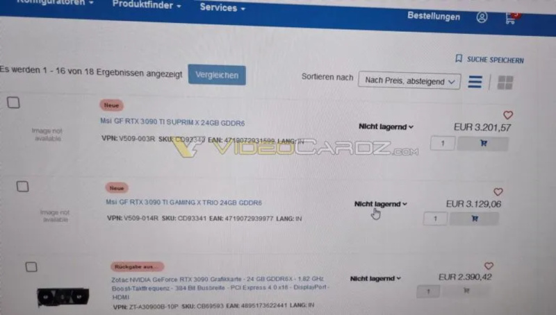 Nálunk sajnos inkább az euróban megadott árakat érdemes alapul venni. (Kép: VideoCardz)