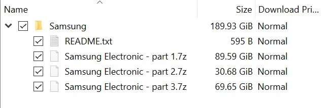 Torrent fájl a Samsungtól lopott adatokhoz. (Kép: Bleeping Computer)