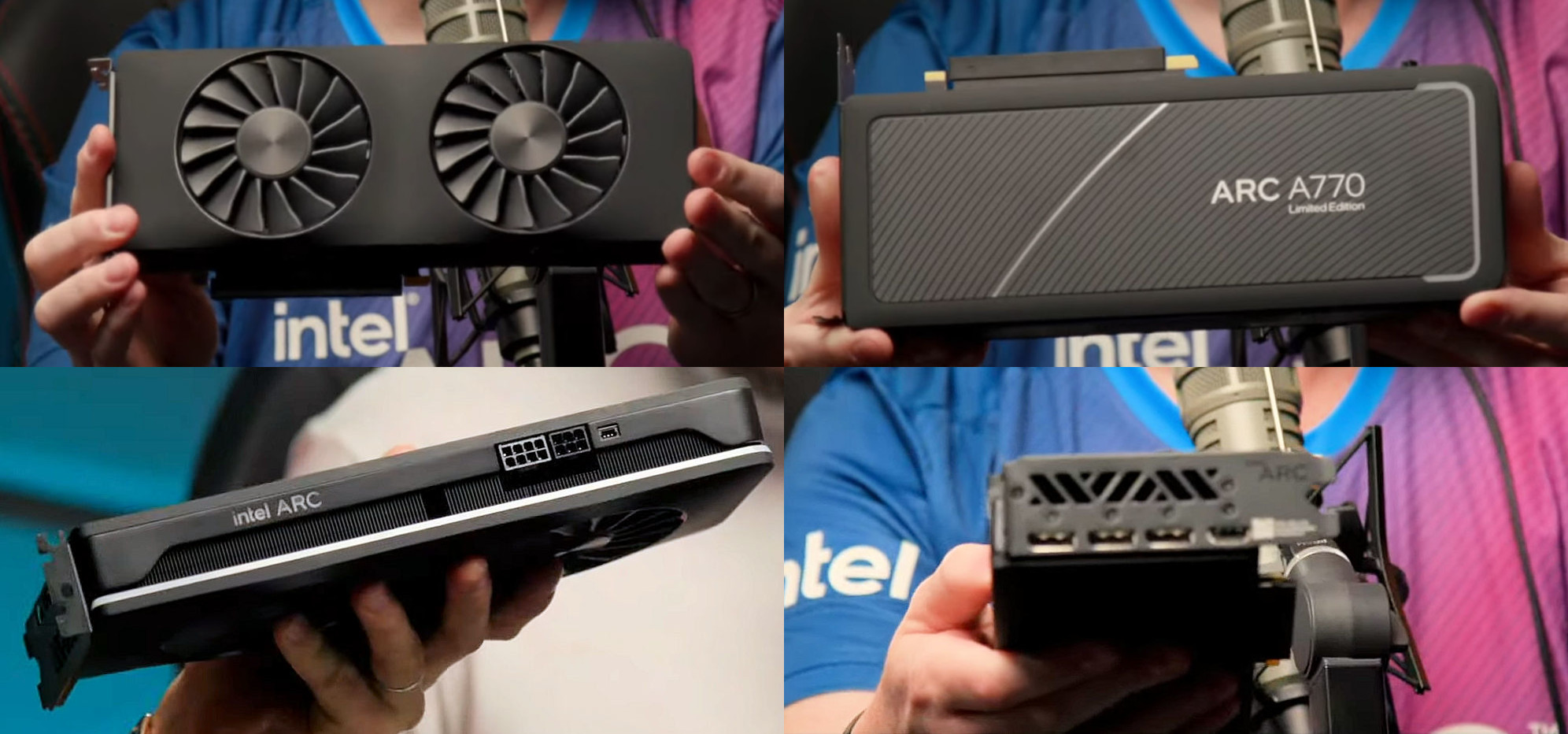 A770, az Intel Arc kártyák csúcspéldánya. (Kép: LinusTechTips / VideoCardz)