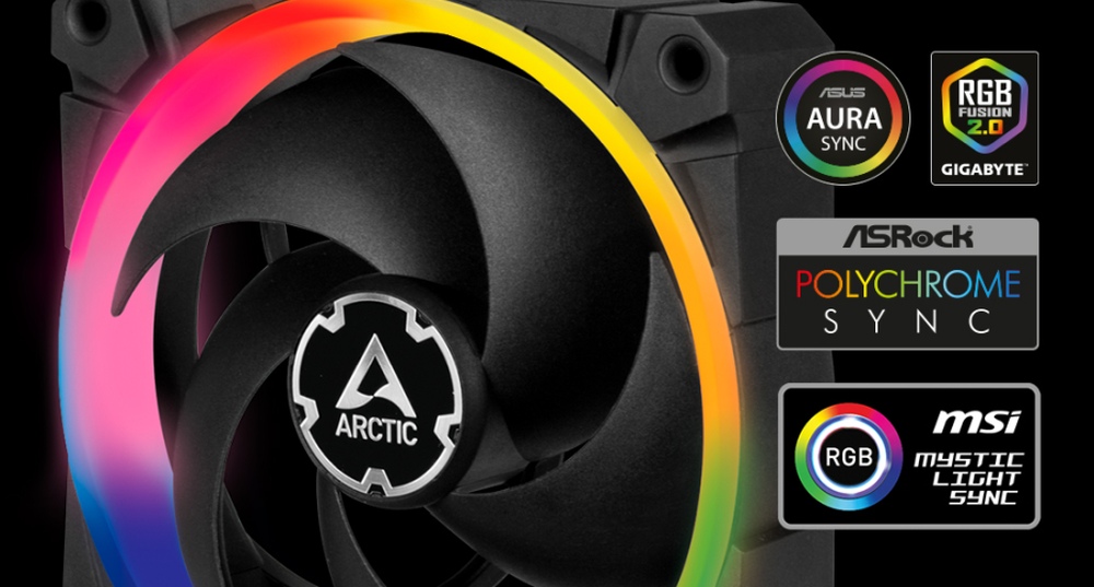 ARCTIC BioniX P120 A-RGB - Ventilateur PC 120mm PWM Haute Pression Statique Avec Éclairage RGB - 400-2300 RPM